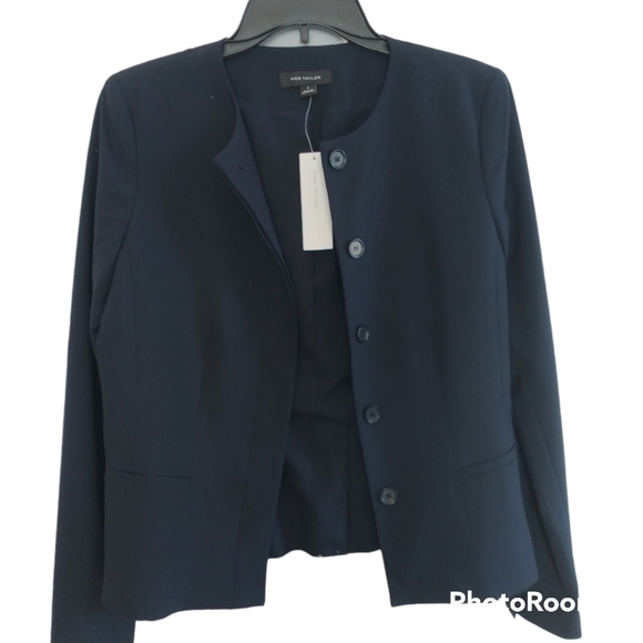 Ann Taylor Classic Navy Blazer 4 - Picture 1 of 13